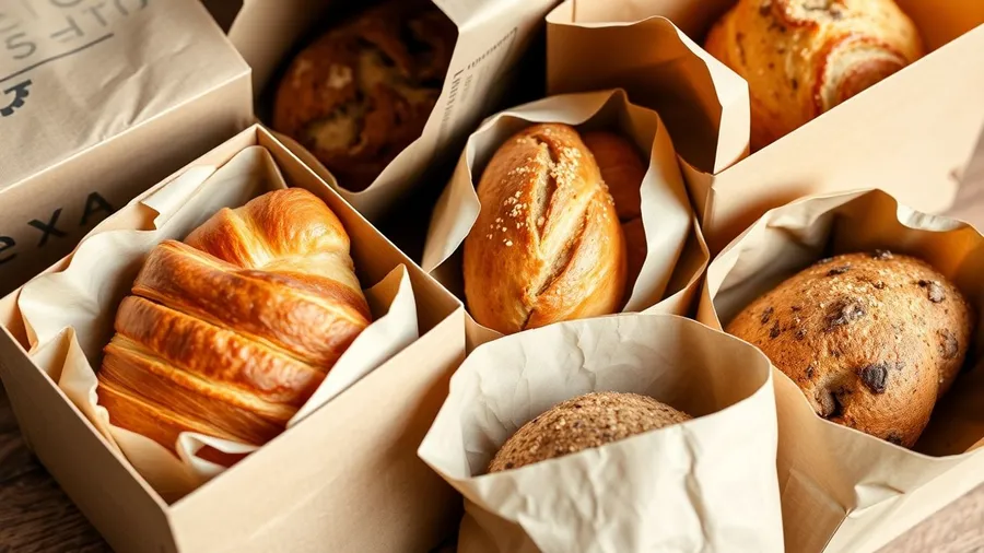 Nachhaltige Verpackungen für Backwaren mit Gebäck und Brot.