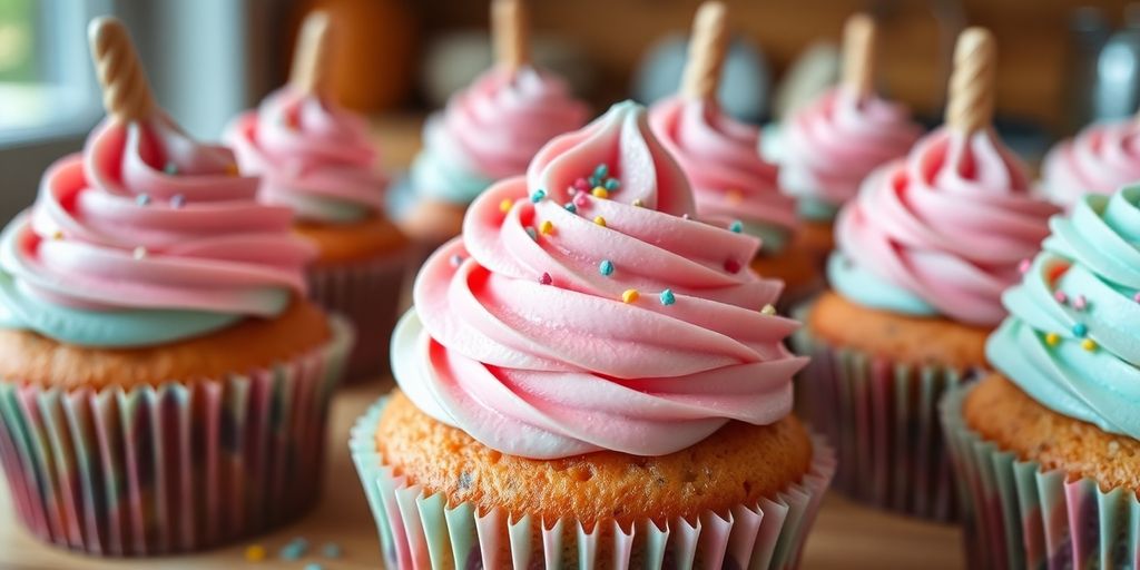 Backen mit Kindern: Einhorn-Cupcakes